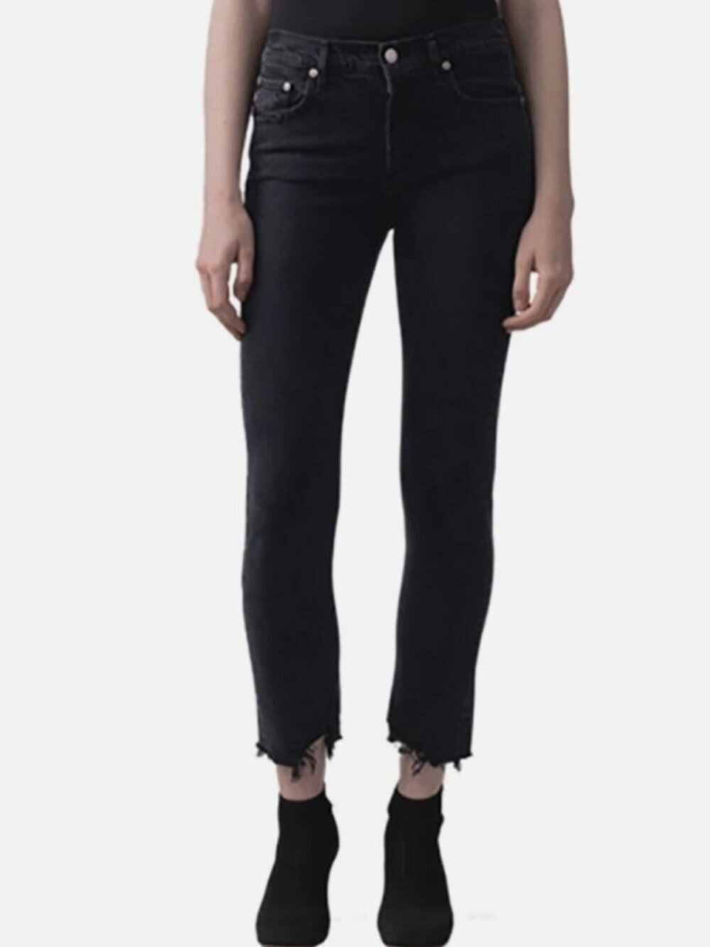 AGOLDE Toni Black Distressed Jean size 28
